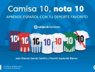 Aprende español. Camiseta 10, nota 10