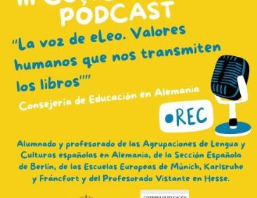 Cartel del III Concurso de pódcast “La voz de eLeo. Valores humanos que nos transmiten los libros”