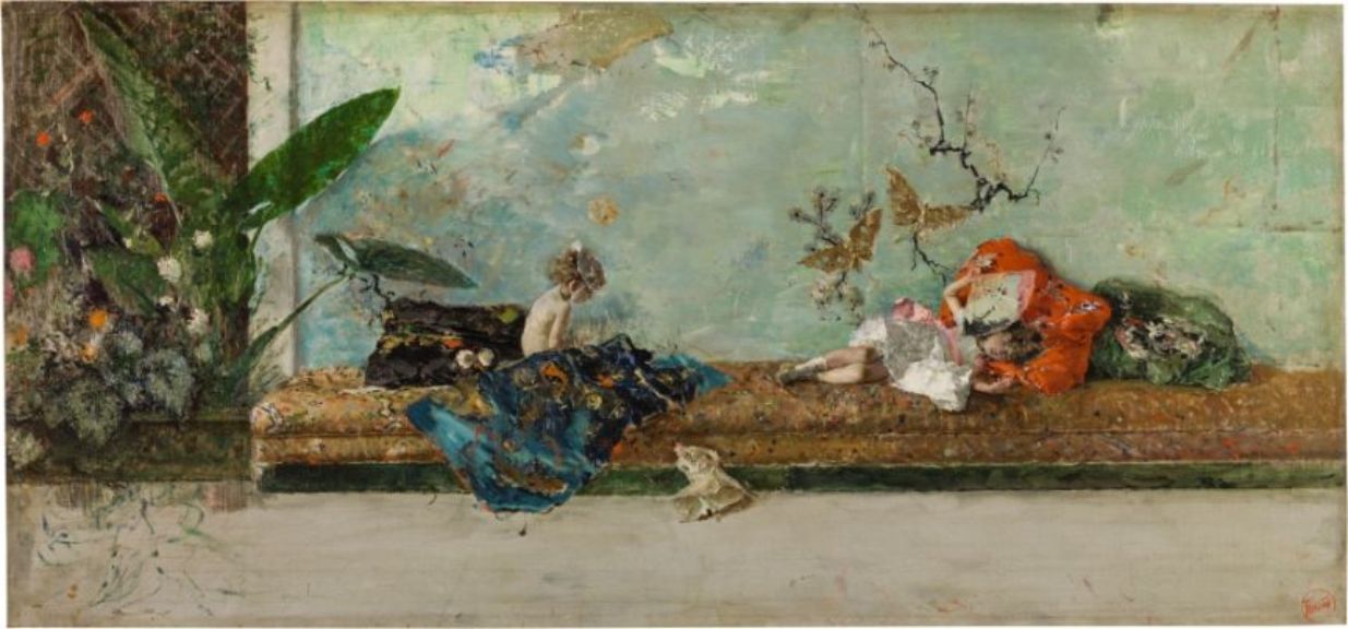 'Los hijos del pintor en el salón japonés' de Fortuny